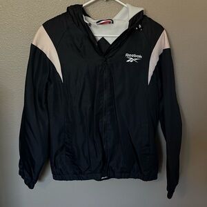 Reebok Black and White Hooded Jacket